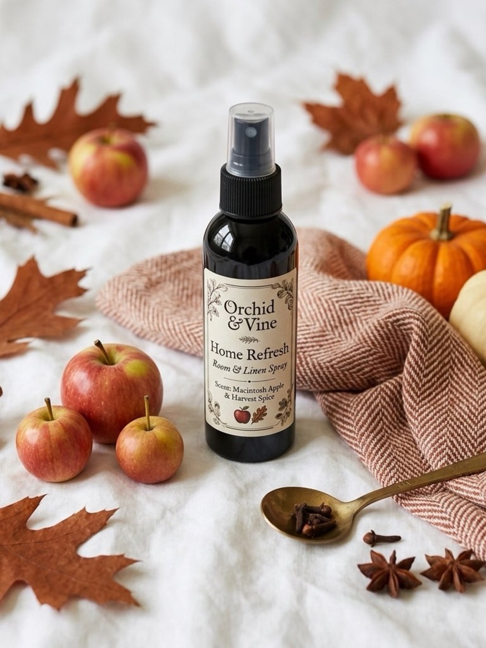 Home Refresh Room & Linen Spray — Macintosh Apple Harvest Orchid & Vine